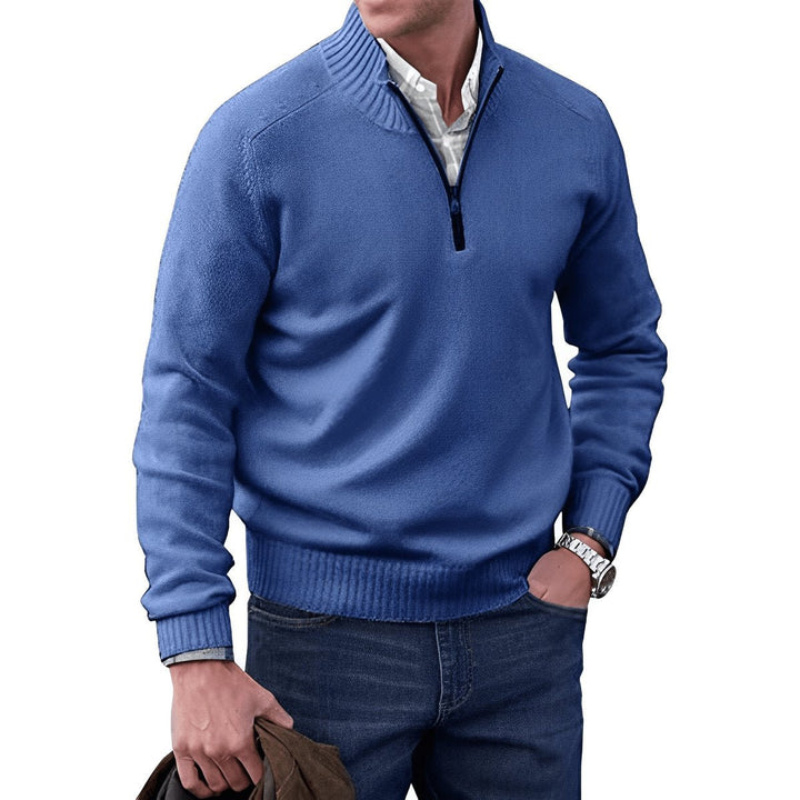 Elias | Knit Sweater – Regular Fit Quarter-Zip Pullover for Men