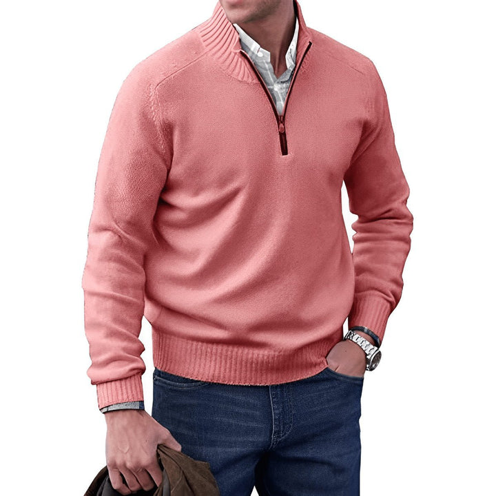 Elias | Knit Sweater – Regular Fit Quarter-Zip Pullover for Men