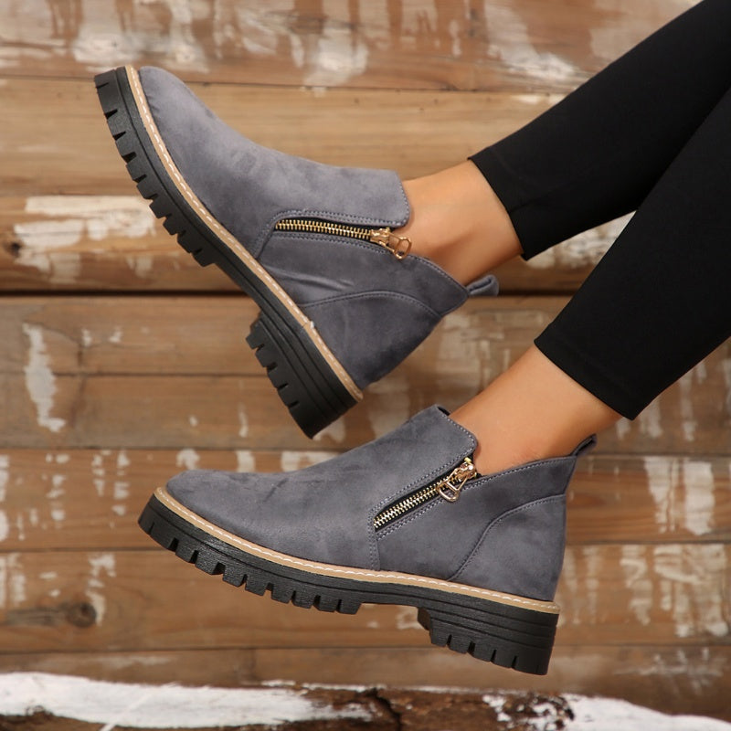 Lucy | Moderne Plateau-Ankle-Boots mit klobiger Profilsohle