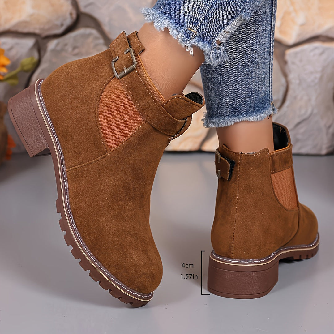 Sabrina | Buckle-Strap Chelsea Ankle Boots
