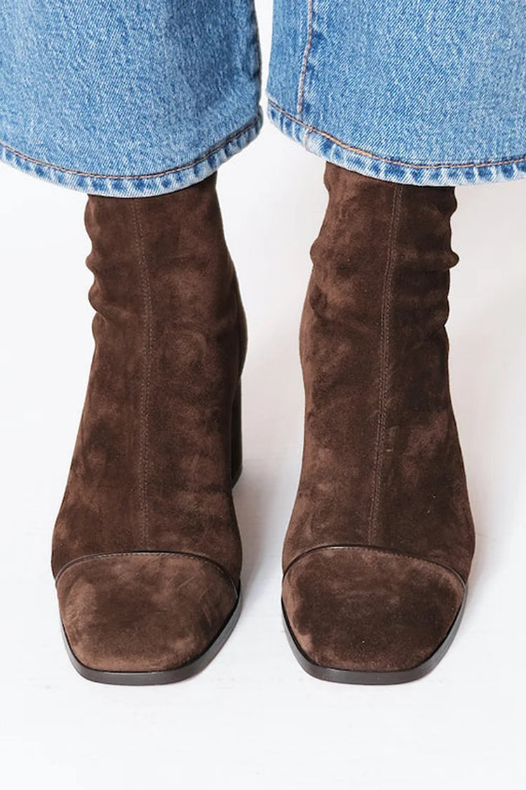 Daria | Square-Toe Block-Heel Ankle Boots