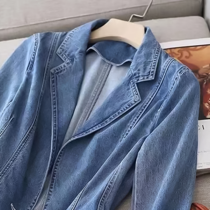 Anke | Blazer intemporel en denim pour une allure décontractée et raffinée