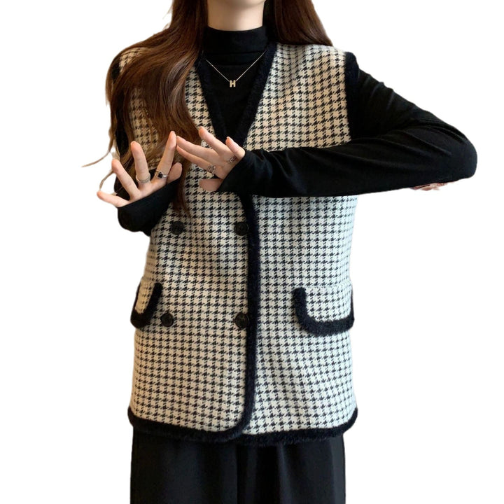 Ursula | Elegant And Sophisticated Double Breasted Textured Vest