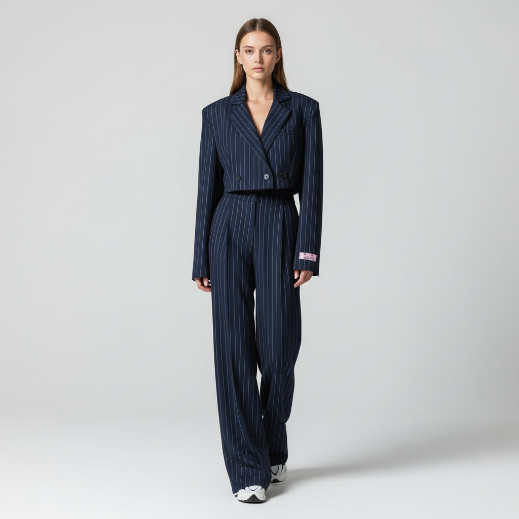 Isabella | Elegant And Sophisticated Striped Blazer Set For Women