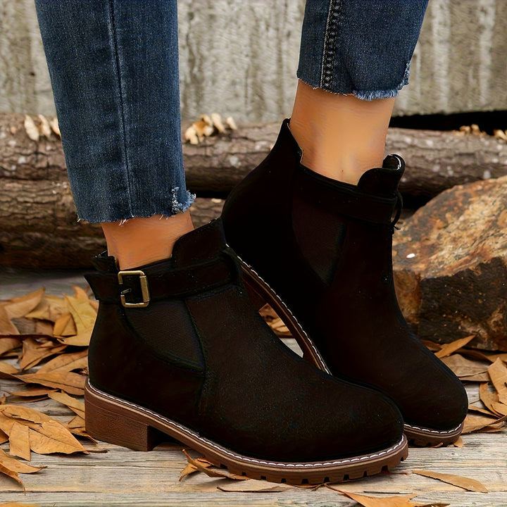 Brigitte | Buckle-Strap Chelsea Ankle Boots