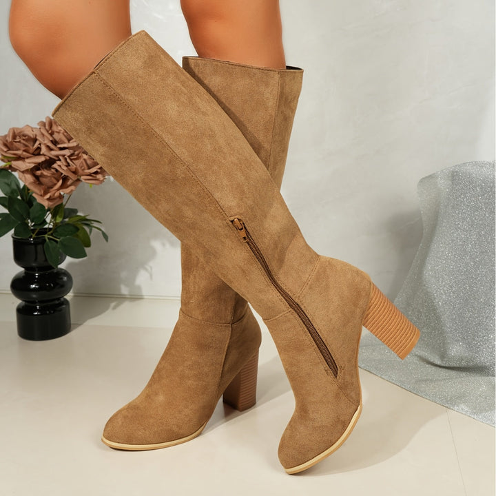 Nadira | Chic And Modern Block Heel Knee High Boots