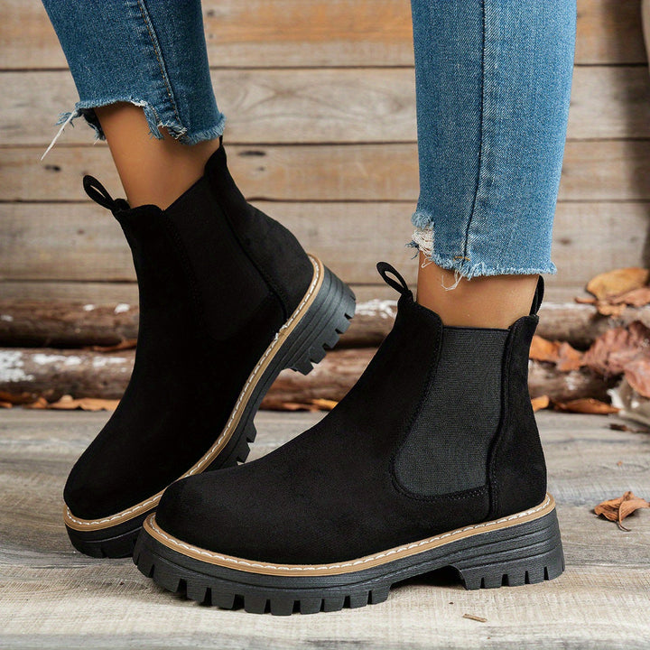 Megan | Stylish Chelsea Platform Ankle Boots With Lug Soles
