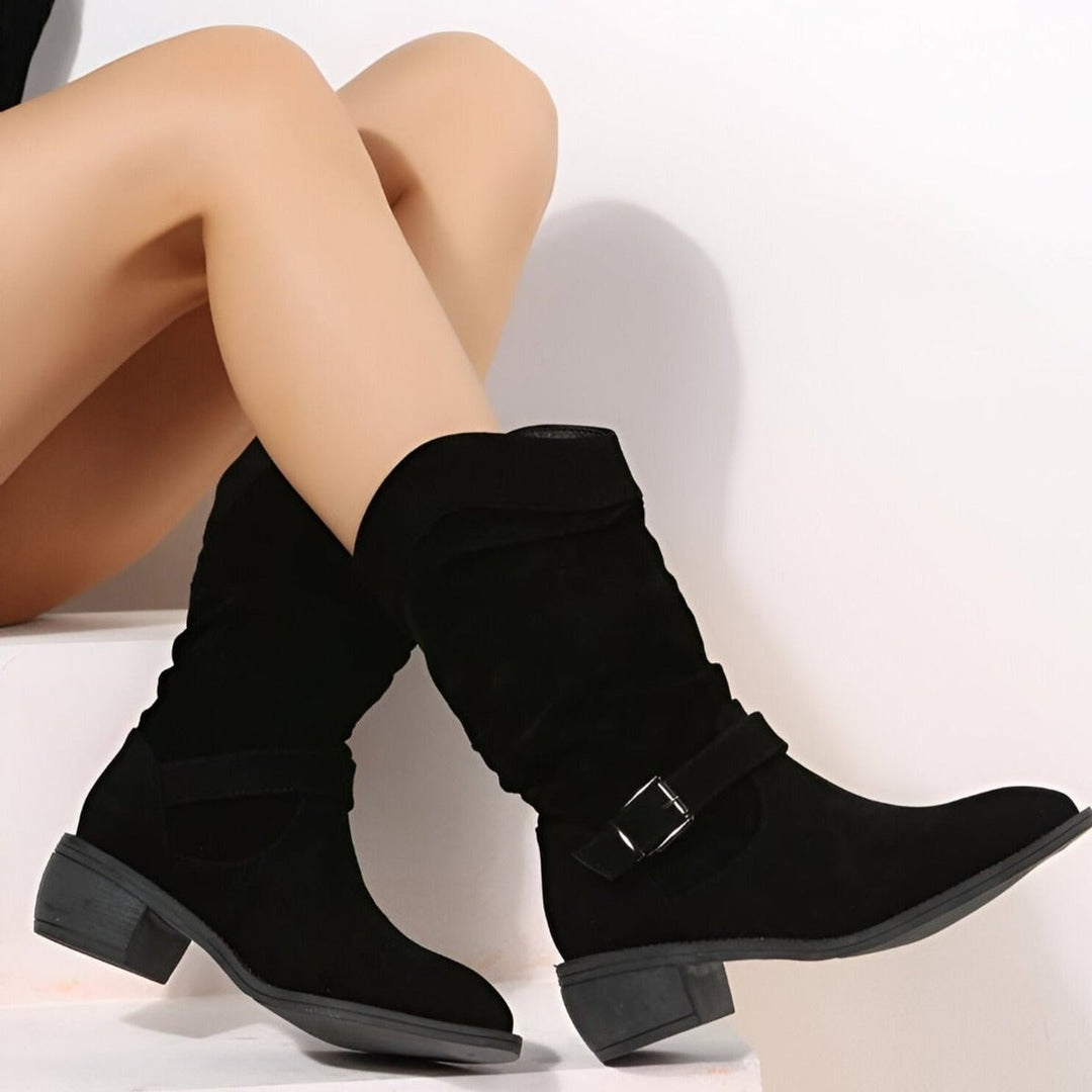 Clara | Stylish Slouchy Faux Suede Knee High Boots