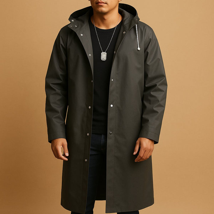 David | Luxuriöse und lange wasserdichte Jacke