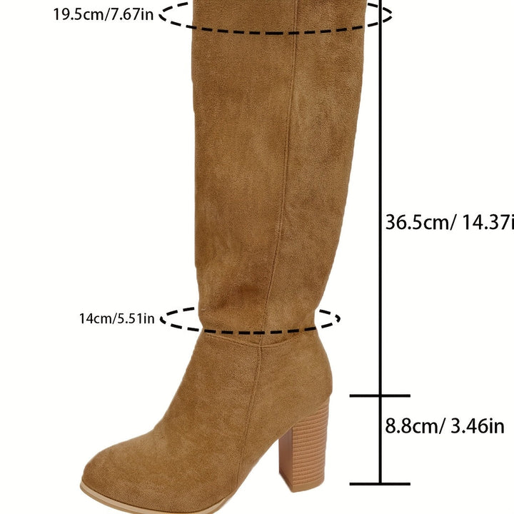 Mia | Chic Wide-Calf Knee-High Cowboy Boots