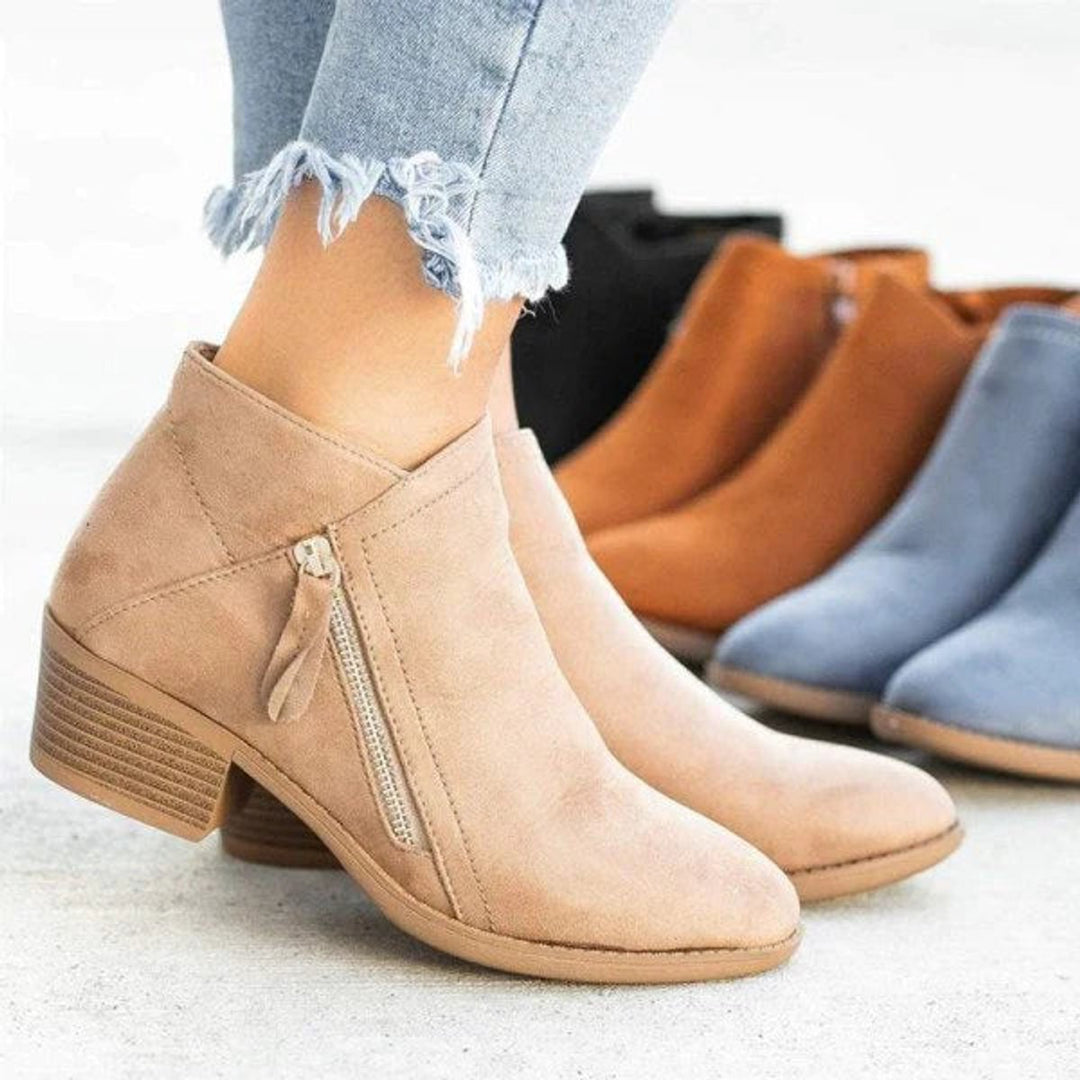 Luna | Chic Low-Heel Suede Ankle Boots