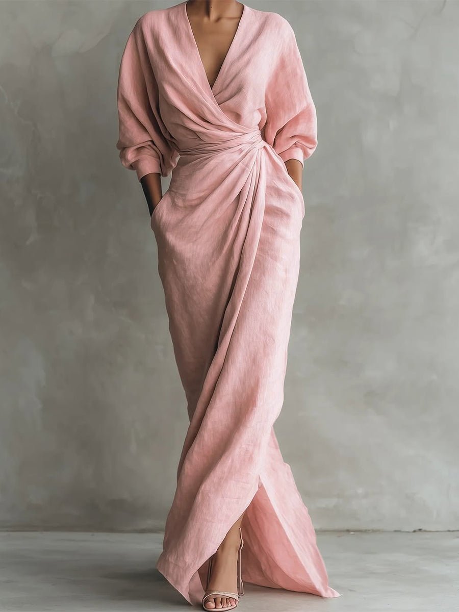 Daisy | Elegant Long-Sleeved Dress with Flattering Wrap Silhouette