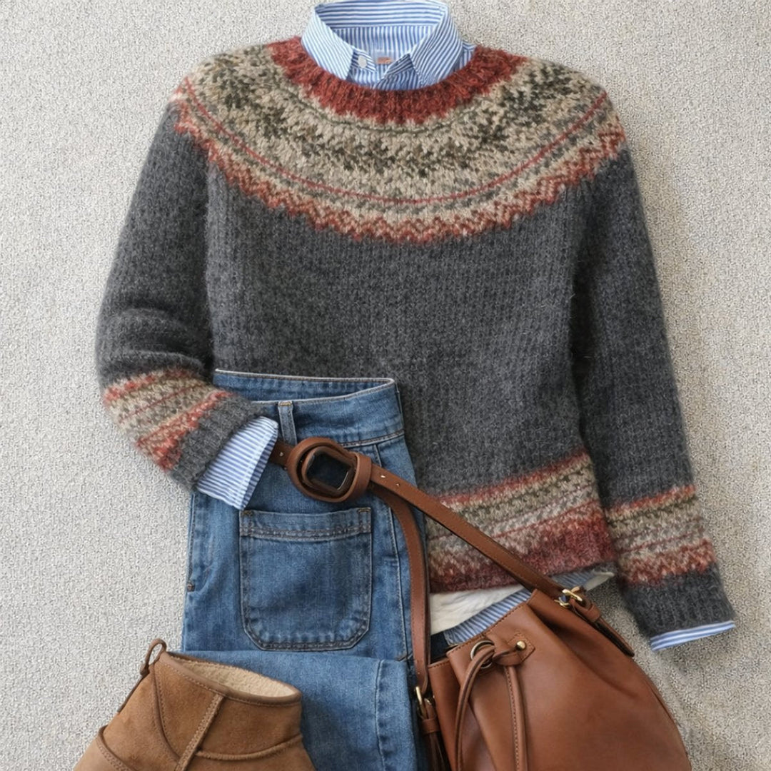Freya | Timeless Nordic Pattern Knitted Sweater