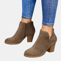 Aurora | Elegant Suede Block Heel Ankle Boots