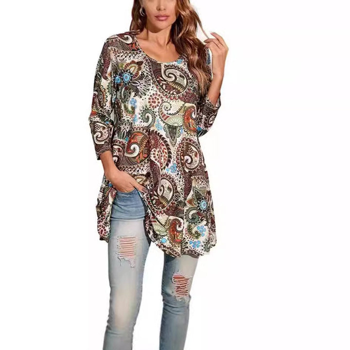 Lydia | Artistic Mandala Print A-Line Tunic Top
