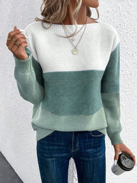 Laura | Vibrant Color-Block Knitted Sweater for Cozy Days
