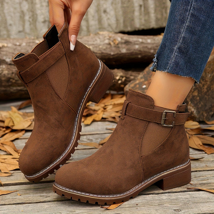 Brigitte | Buckle-Strap Chelsea Ankle Boots