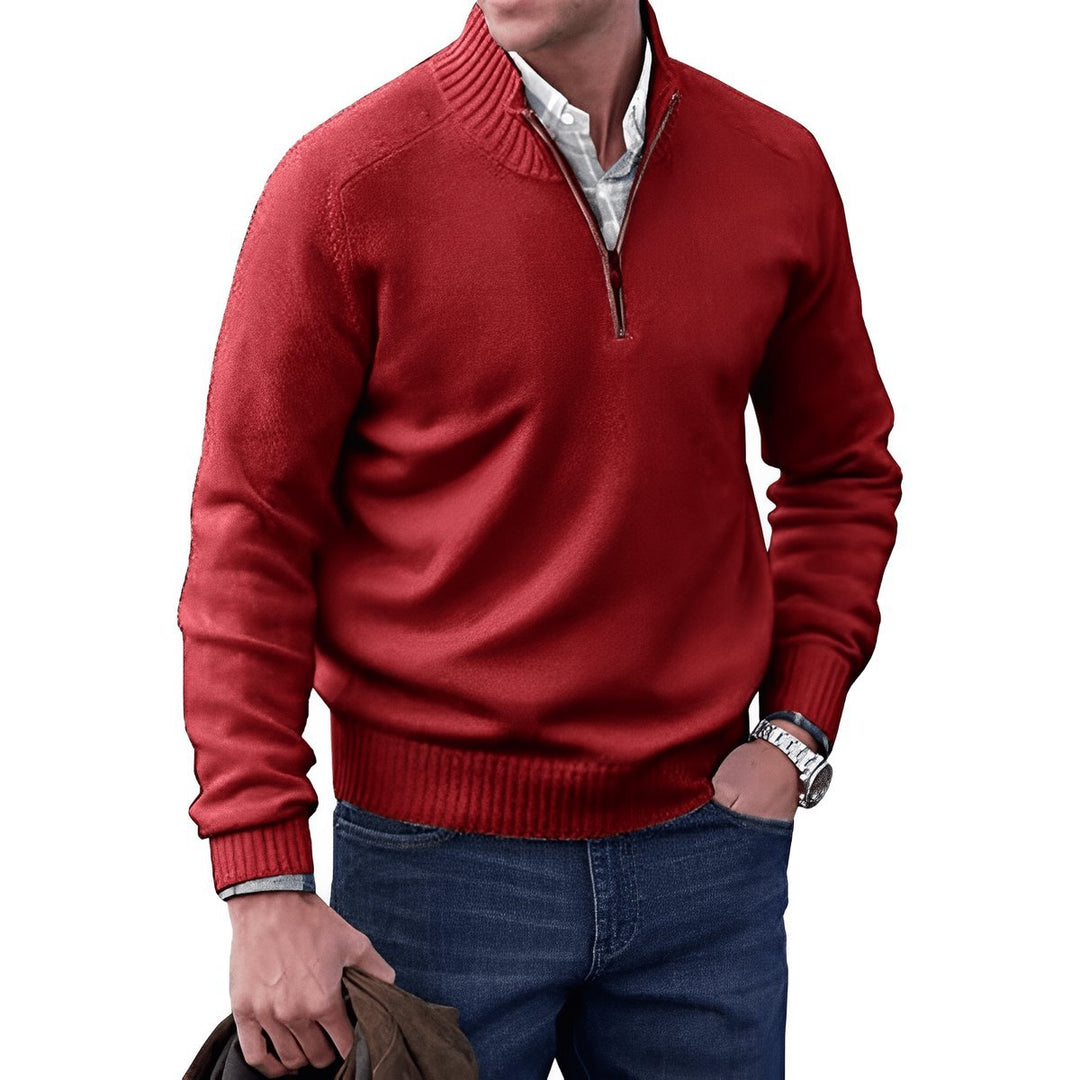 Elias | Knit Sweater – Regular Fit Quarter-Zip Pullover for Men