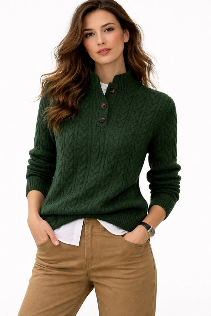 Elisa | Turtleneck Sweater – Classic Cable Knit Style for Women