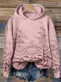 Victoria | Soft Floral Print Casual Hoodie
