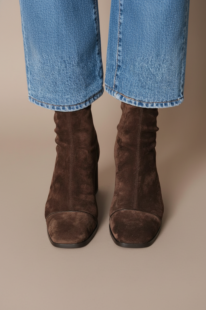 Daria | Square-Toe Block-Heel Ankle Boots