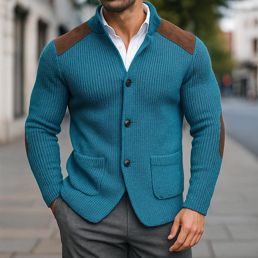 Elliot | Sophisticated And Comfortable Textured Knit Blazer For Men