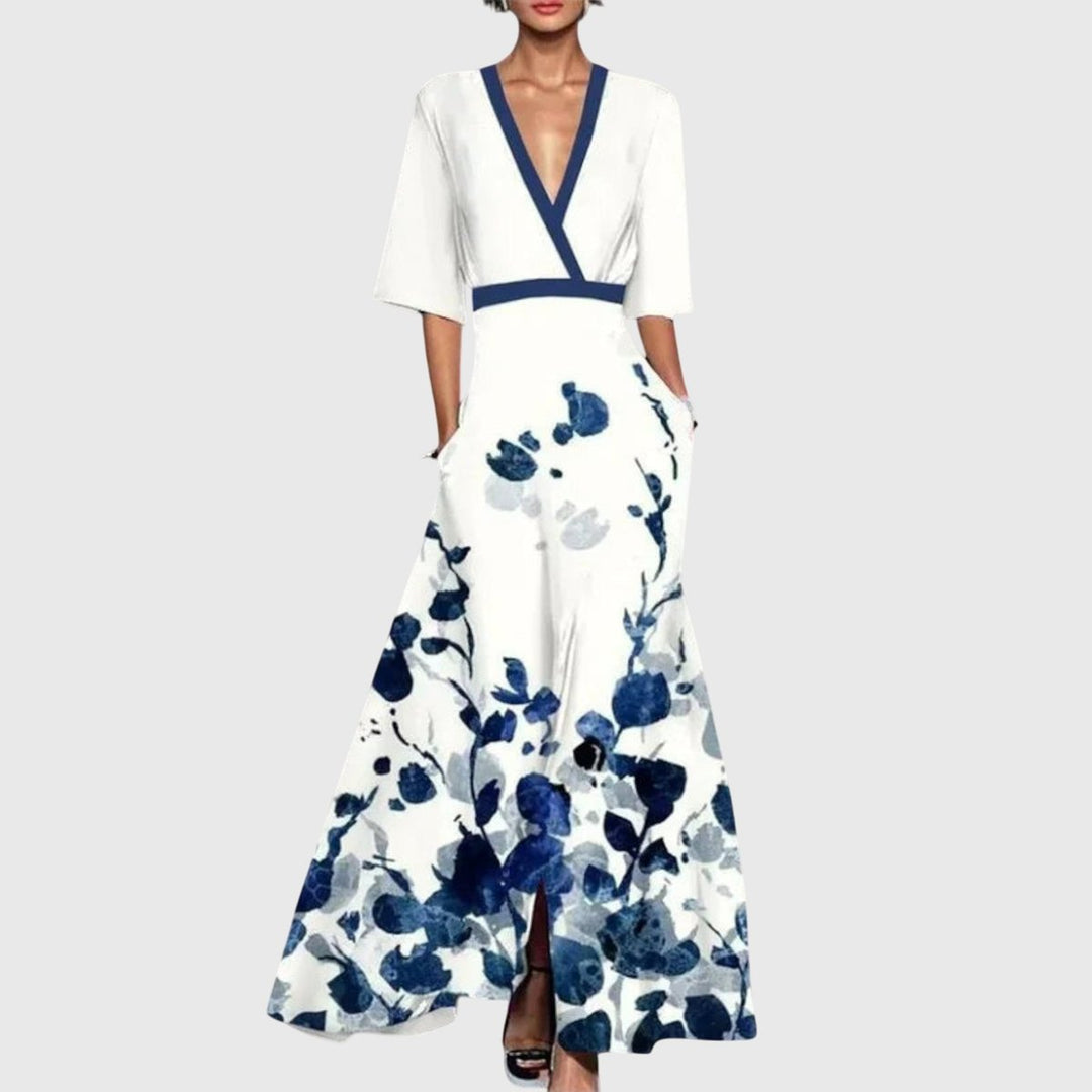 Juliette | Floral Long-Sleeved Dress with Elegant Wrap Silhouette