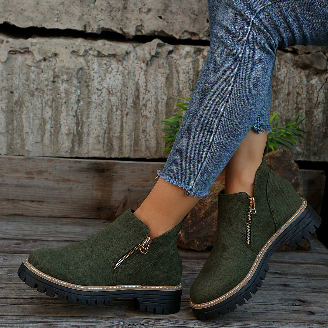 Lucy | Moderne Plateau-Ankle-Boots mit klobiger Profilsohle