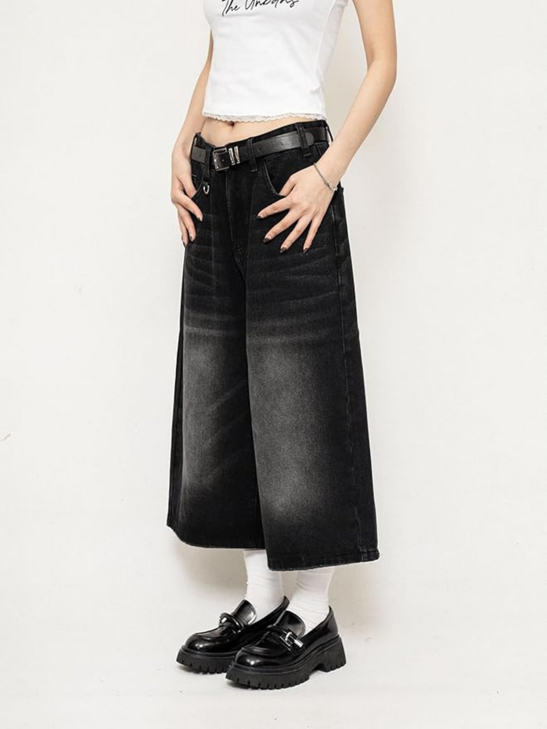 Chloe | Modern Vintage-Wash Wide Leg Culottes