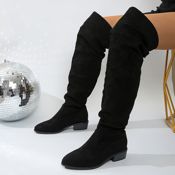 Jolie | Slouchy Suede-Like Knee High Boots
