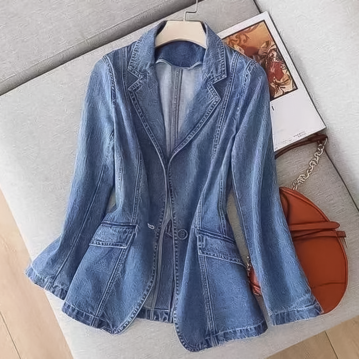 Anke | Blazer intemporel en denim pour une allure décontractée et raffinée