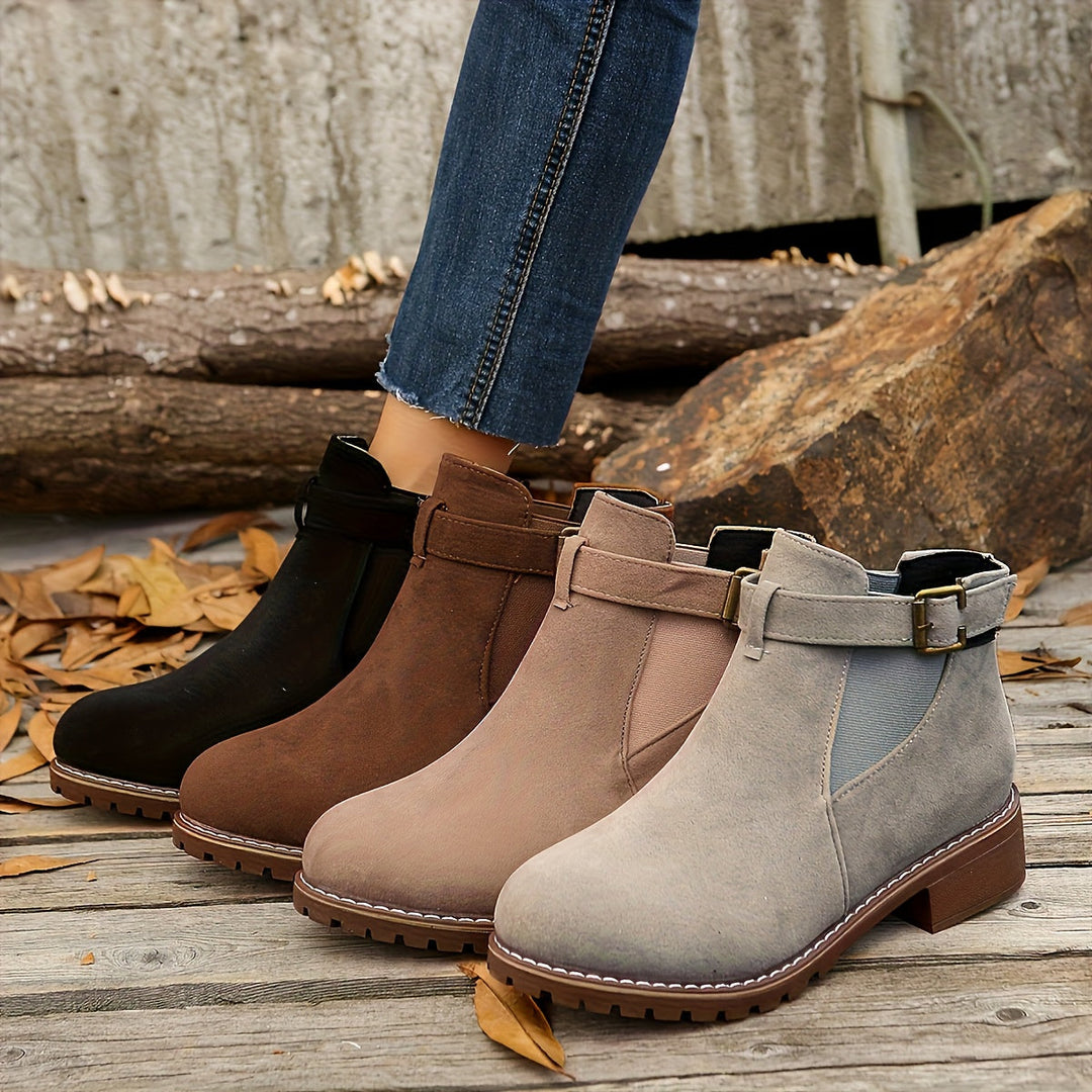 Sabrina | Buckle-Strap Chelsea Ankle Boots