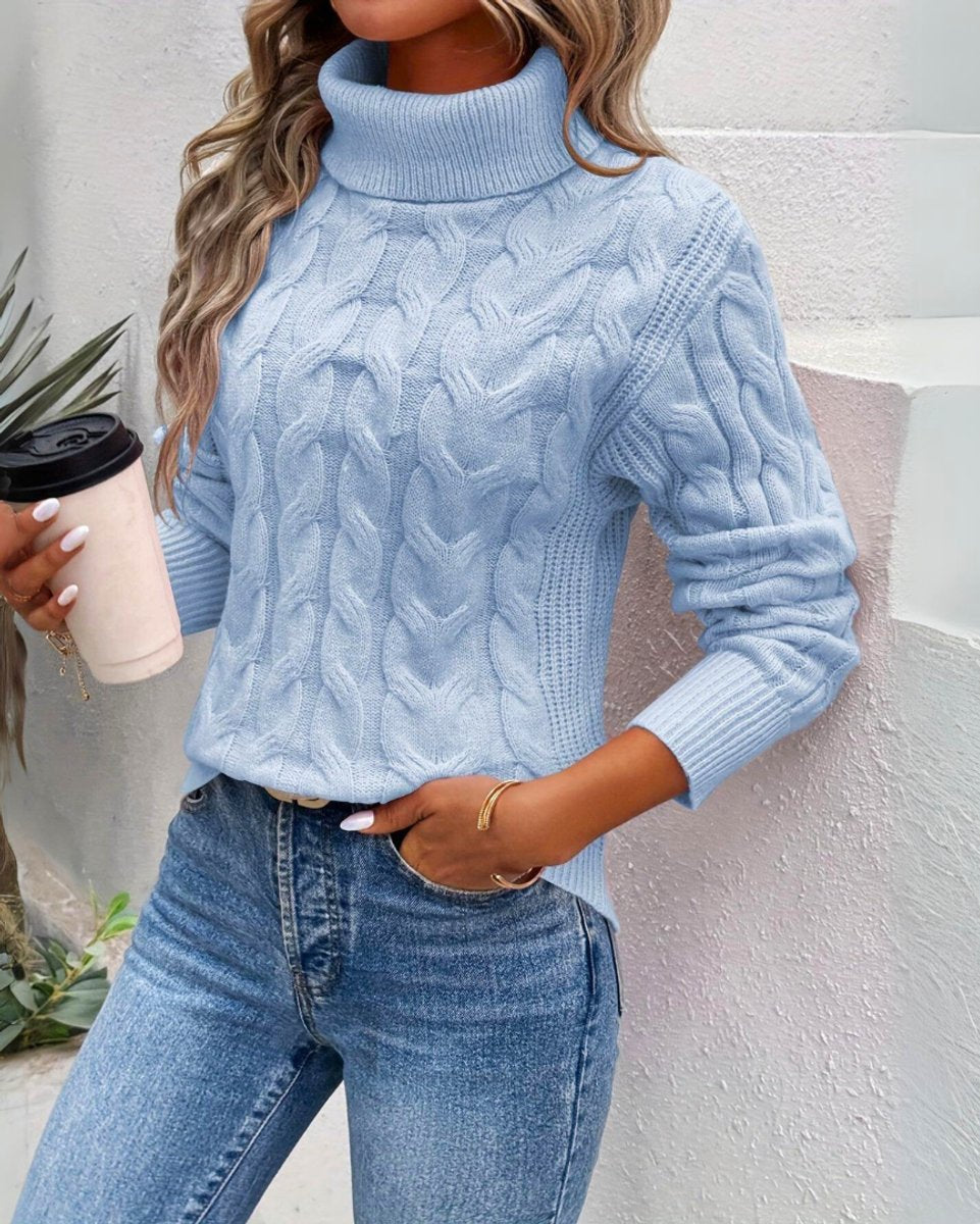 Marie | Turtleneck Sweater – Timeless Cable Knit Style for Women