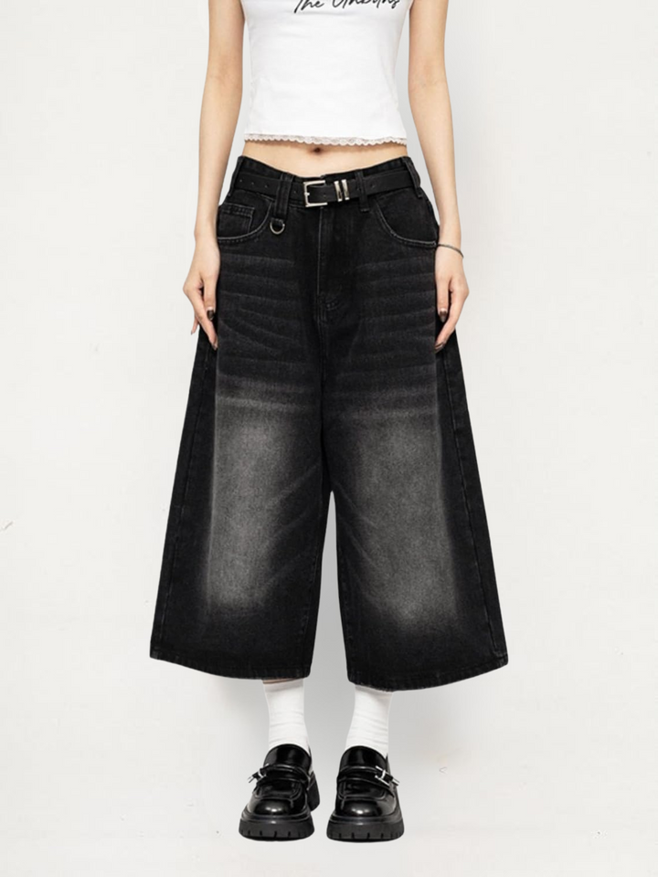 Chloe | Modern Vintage-Wash Wide Leg Culottes