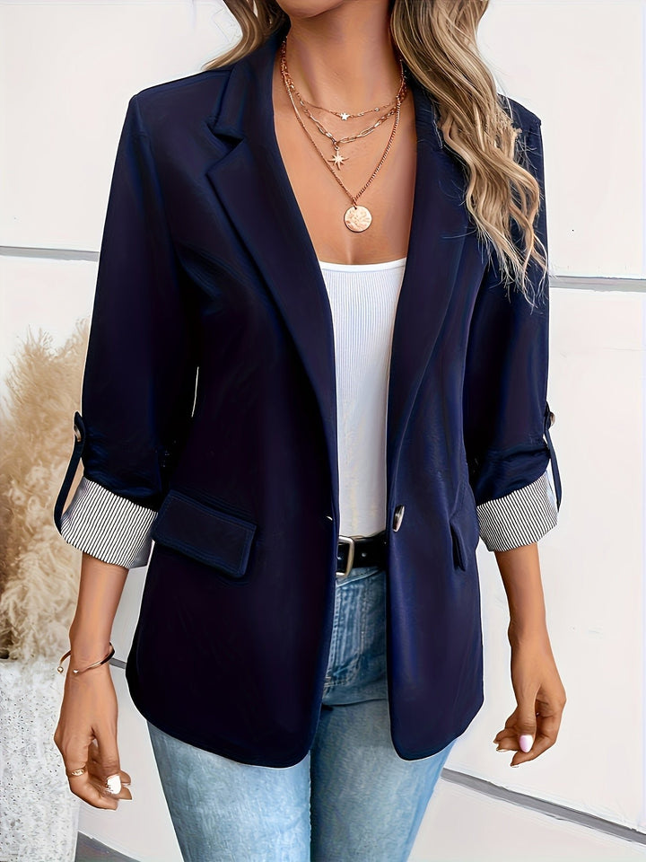 Heike | Chic And Versatile Roll-Up Sleeve Blazer