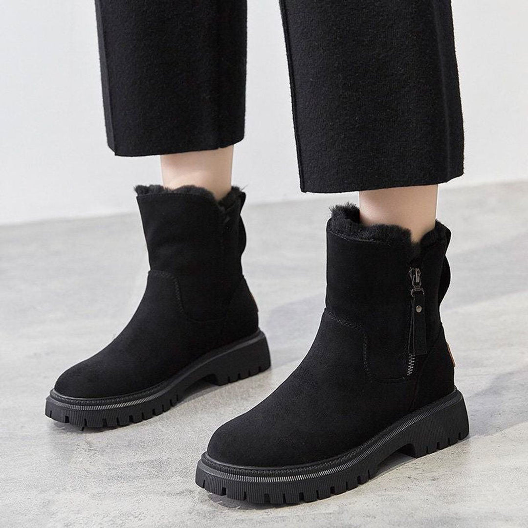 Zara | Suede Slip-On Winter Ankle Boots