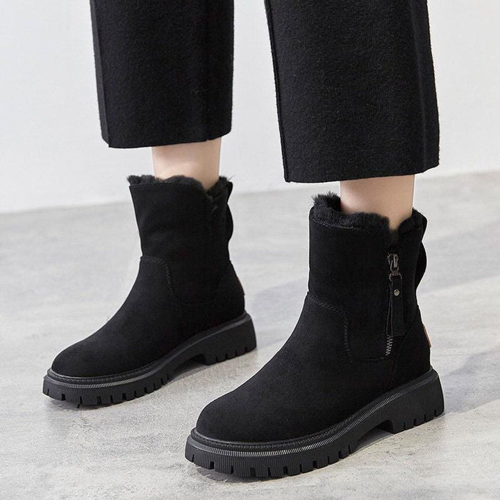 Zara | Suede Slip-On Winter Ankle Boots