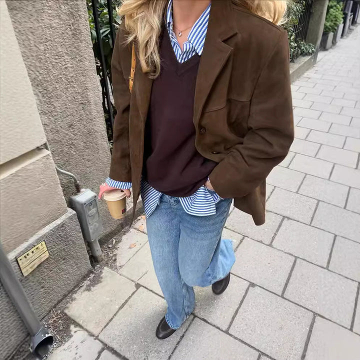 Christina | Luxurious Suede Blazer For Sophisticated Everyday Elegance