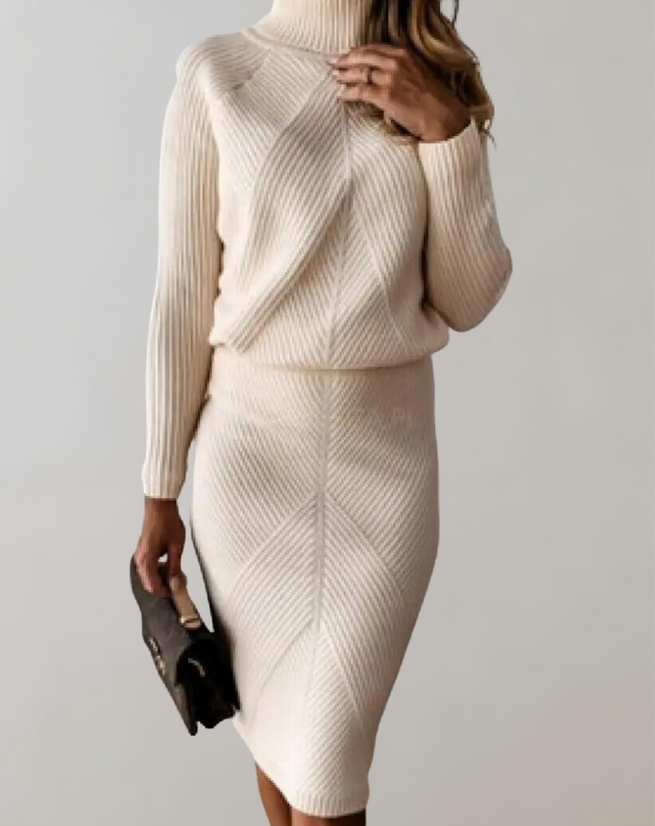 Victoria | Chic And Cozy Knit Turtleneck Two Piece Set