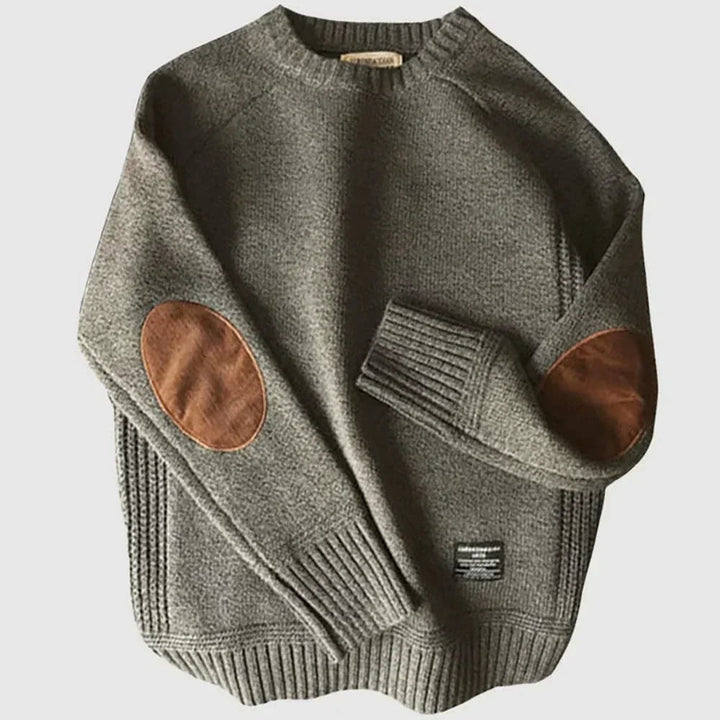 Fabian | Knitted Sweater with Elbow Patches for Men