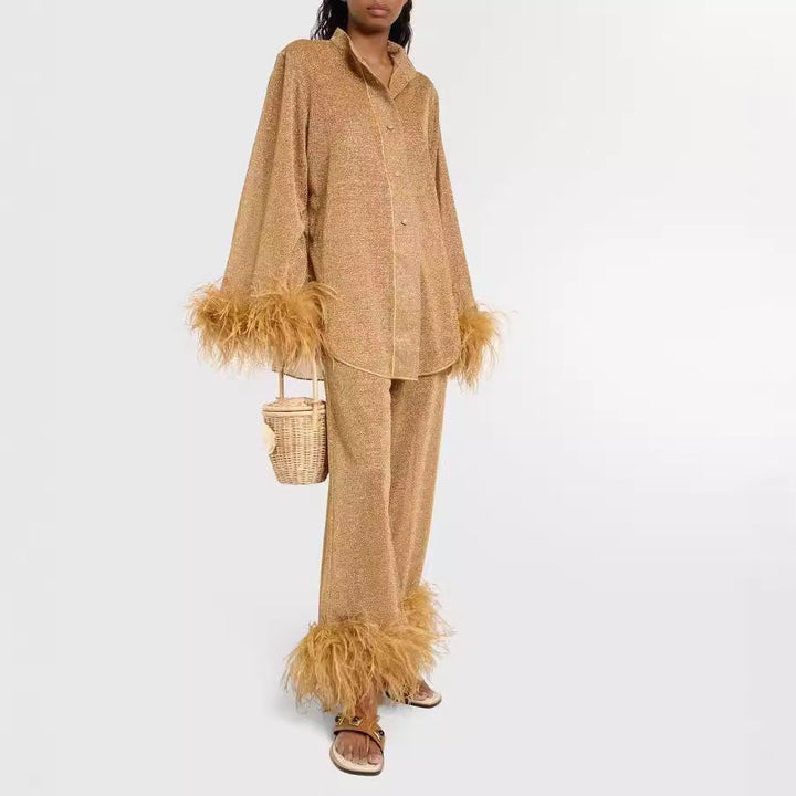 Isabella | Elegant And Relaxed Standing Collar Two Piece Set