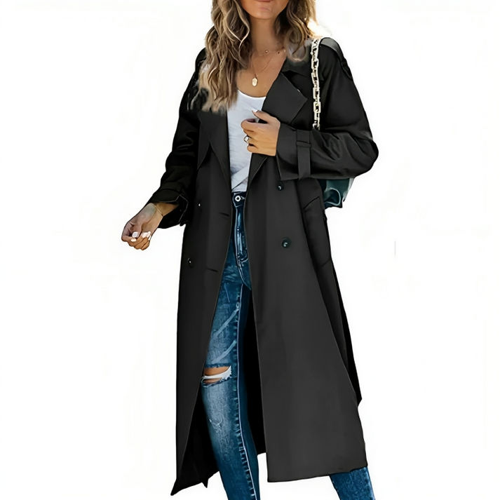 Celeste | Classic Double-Breasted Trench Coat For Effortless Elegance
