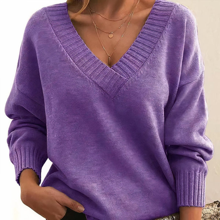 Liora | Cashmere-Blend Knit Sweater – Timeless V-Neck Style for Women