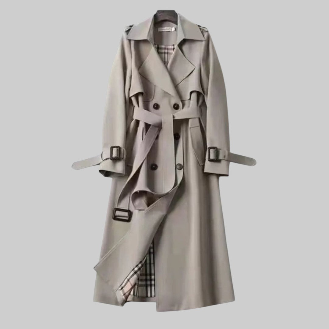 Olivia | Elegant Long Double-Breasted Trench Coat