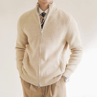 Adrian | Ribbed Full-Zip Knitted Sweater for Modern Spring Style