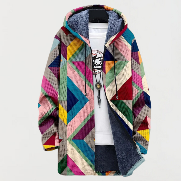 Zara | Geometric Art Hoodie – Bold Design for Unisex