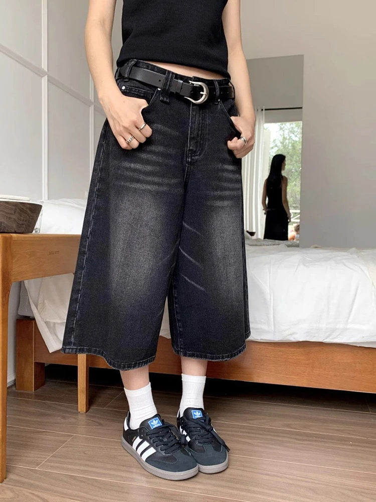 Chloe | Modern Vintage-Wash Wide Leg Culottes