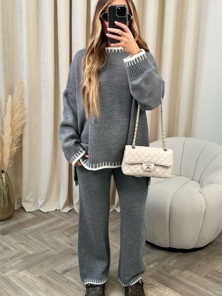 Tiffany | Cozy Knitted Sweater And Pants Two Piece Set