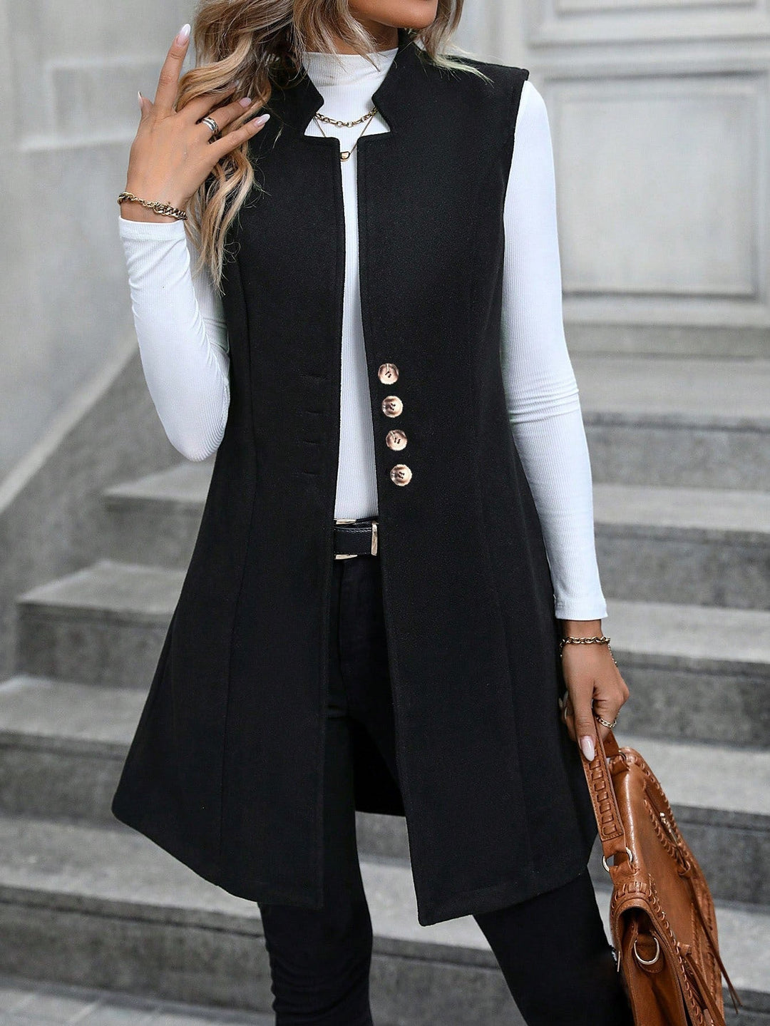 Sophia | Elegant And Chic Buttoned Tailored Vest