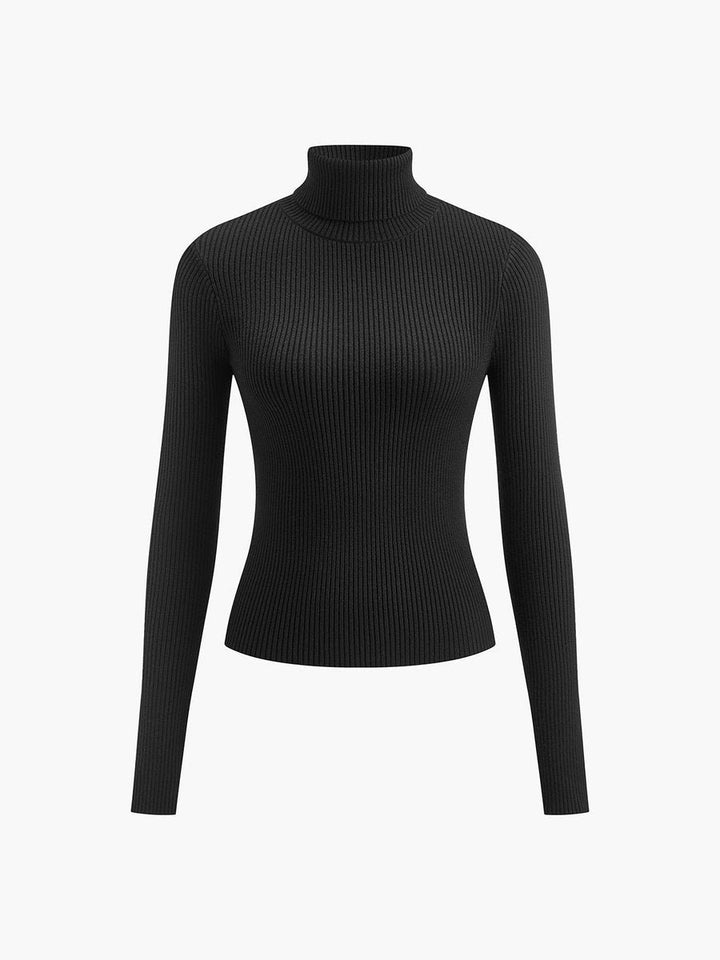 Marie | Turtleneck Sweater – Chic Ribbed Style for Women
